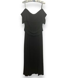 R&M Richards‎ Woman Long Black Evening Formal Dress Rhinestones Sz 20W